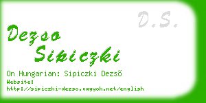 dezso sipiczki business card